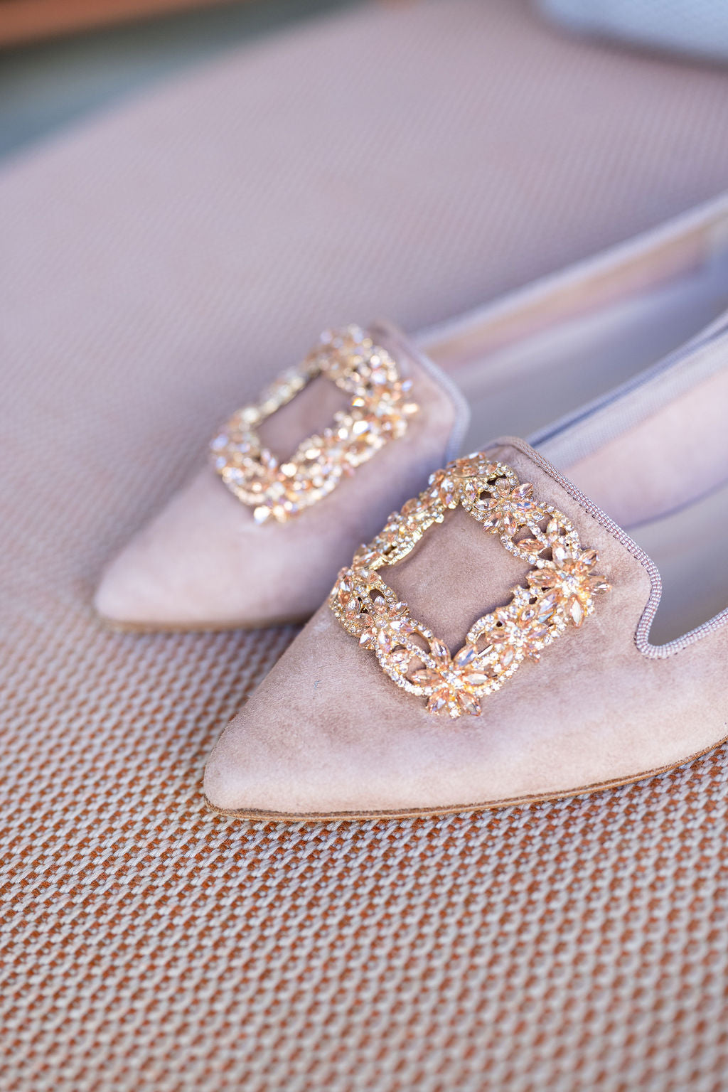 Pink Glitter Buckle Pointy Loafer
