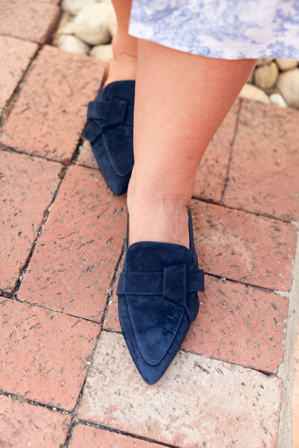 Blu Tie Pointy Mules