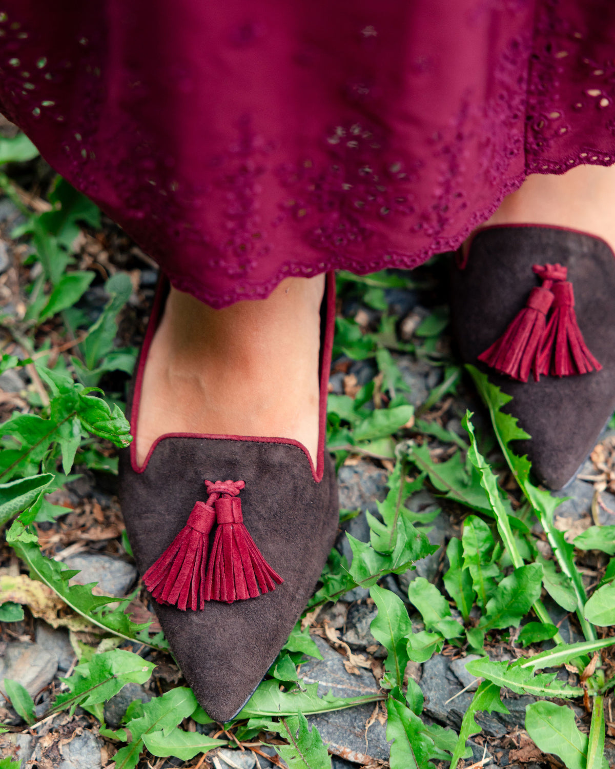 T.Moro-Bordeaux Tasselloafer Pointy