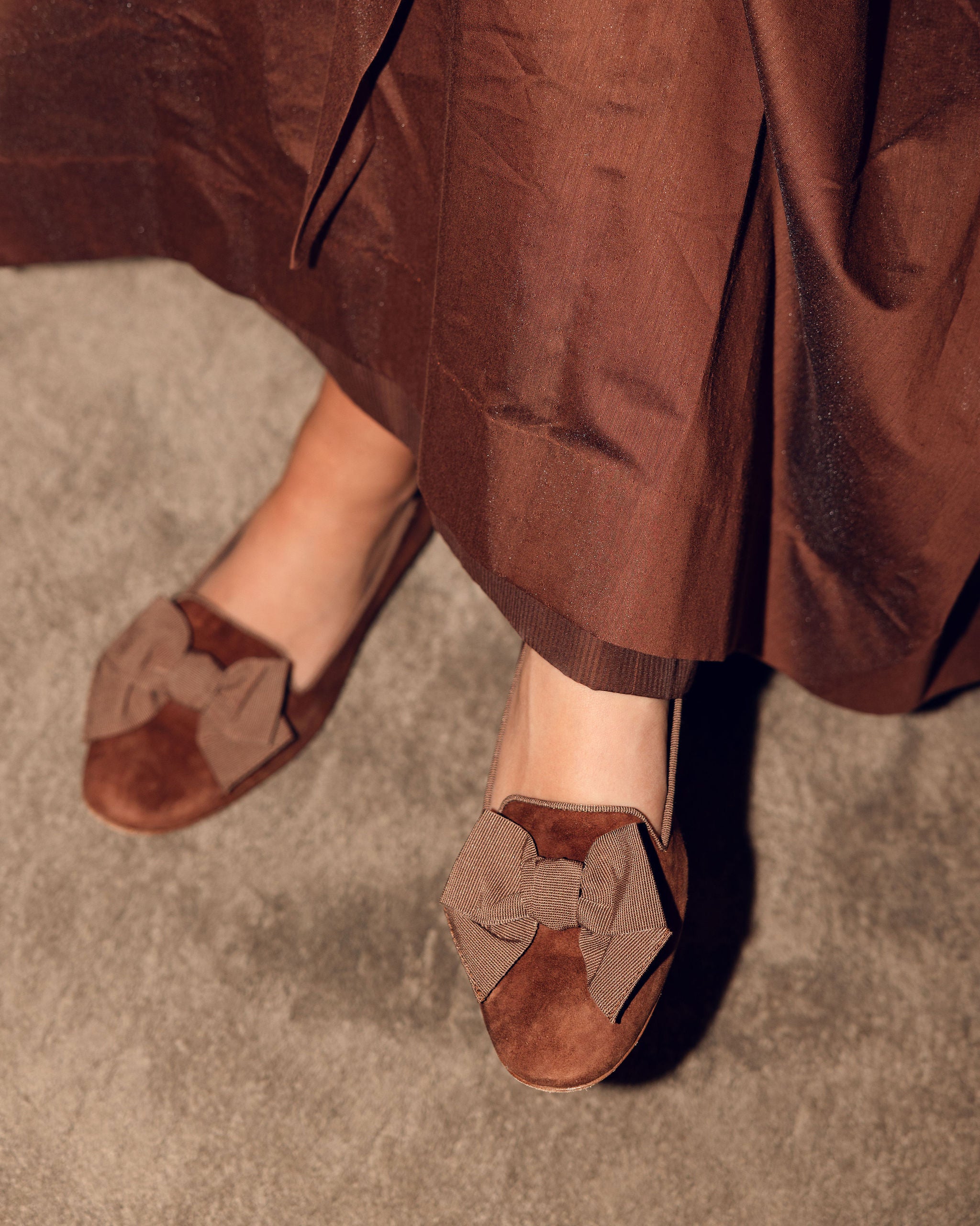 Chocolate-Castagna Schleifenloafer