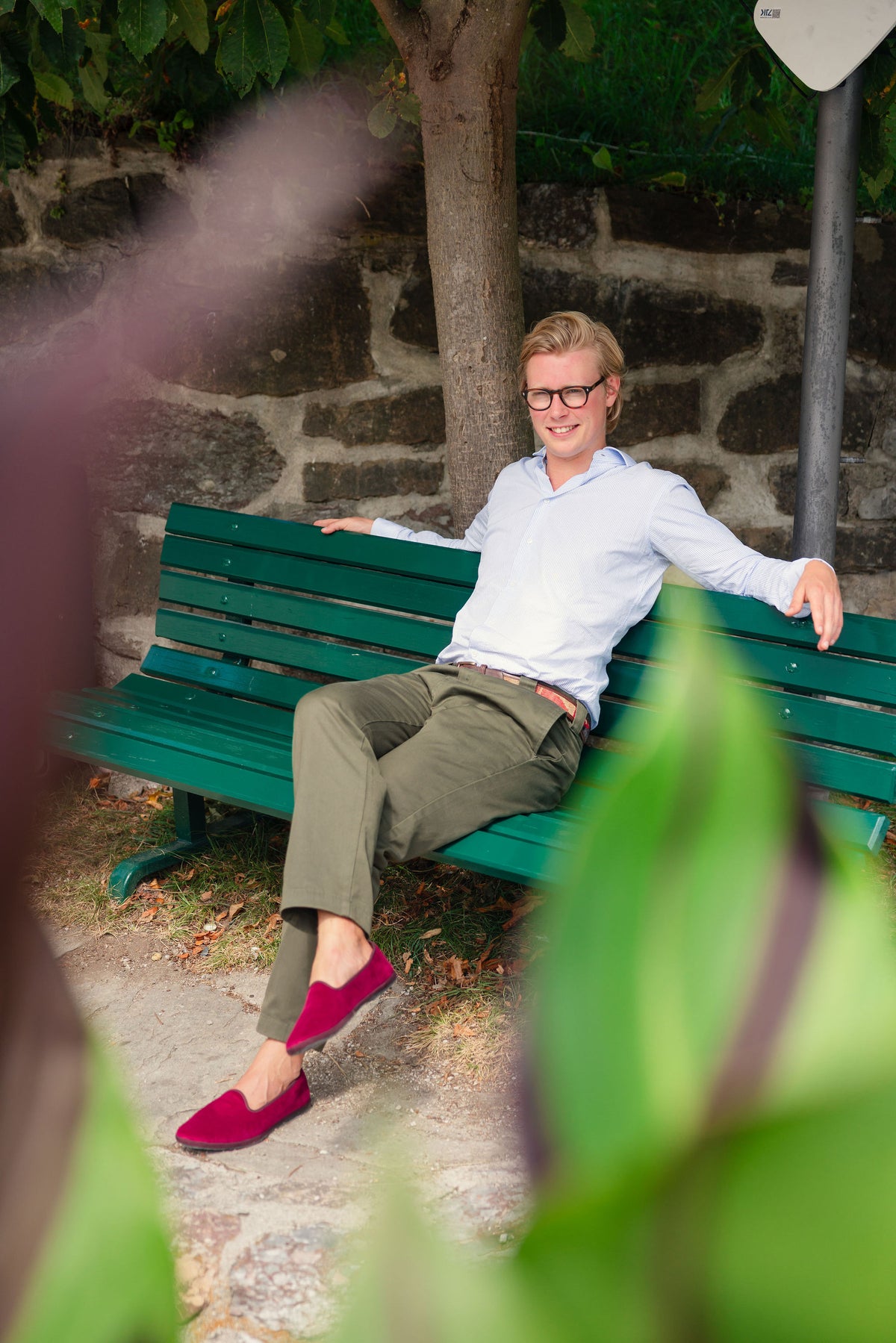 Burgundy-Melanzana Velluto Furlane Herren