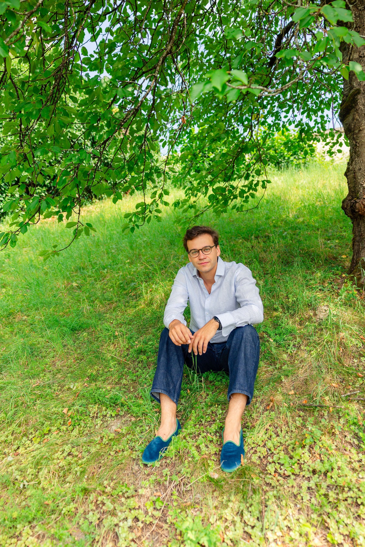 Bluette-Verde Velluto Furlane Herren