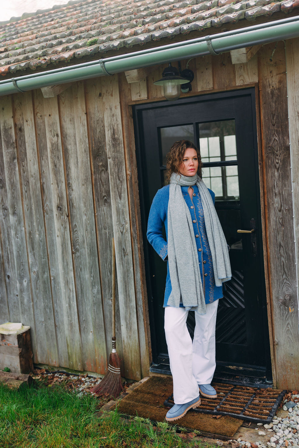 Cashmere scarf Cerulan Elephant