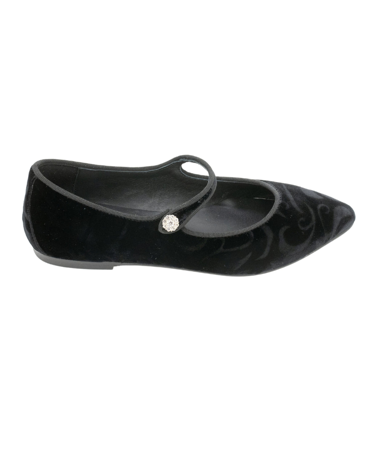 SHOOTINGSCHUH Black Velvet Ornament Mary Jane 41