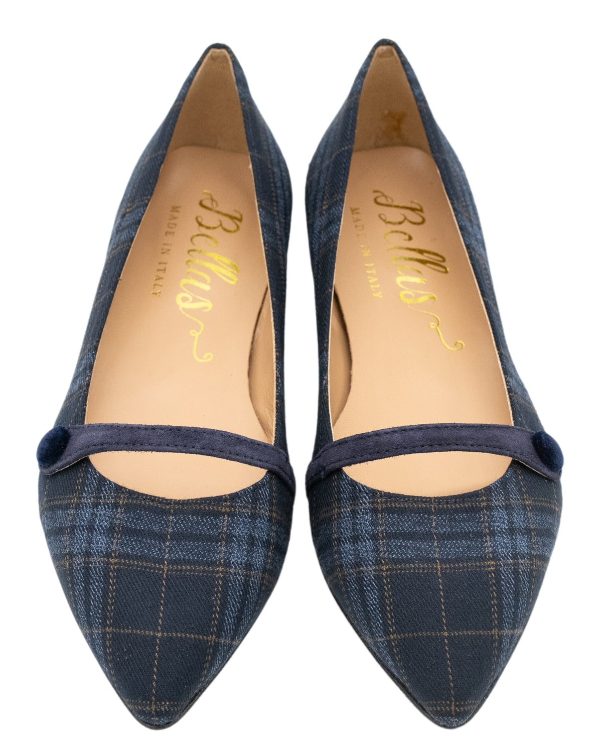 Blu-Marrone Karo Mary Jane Pointy