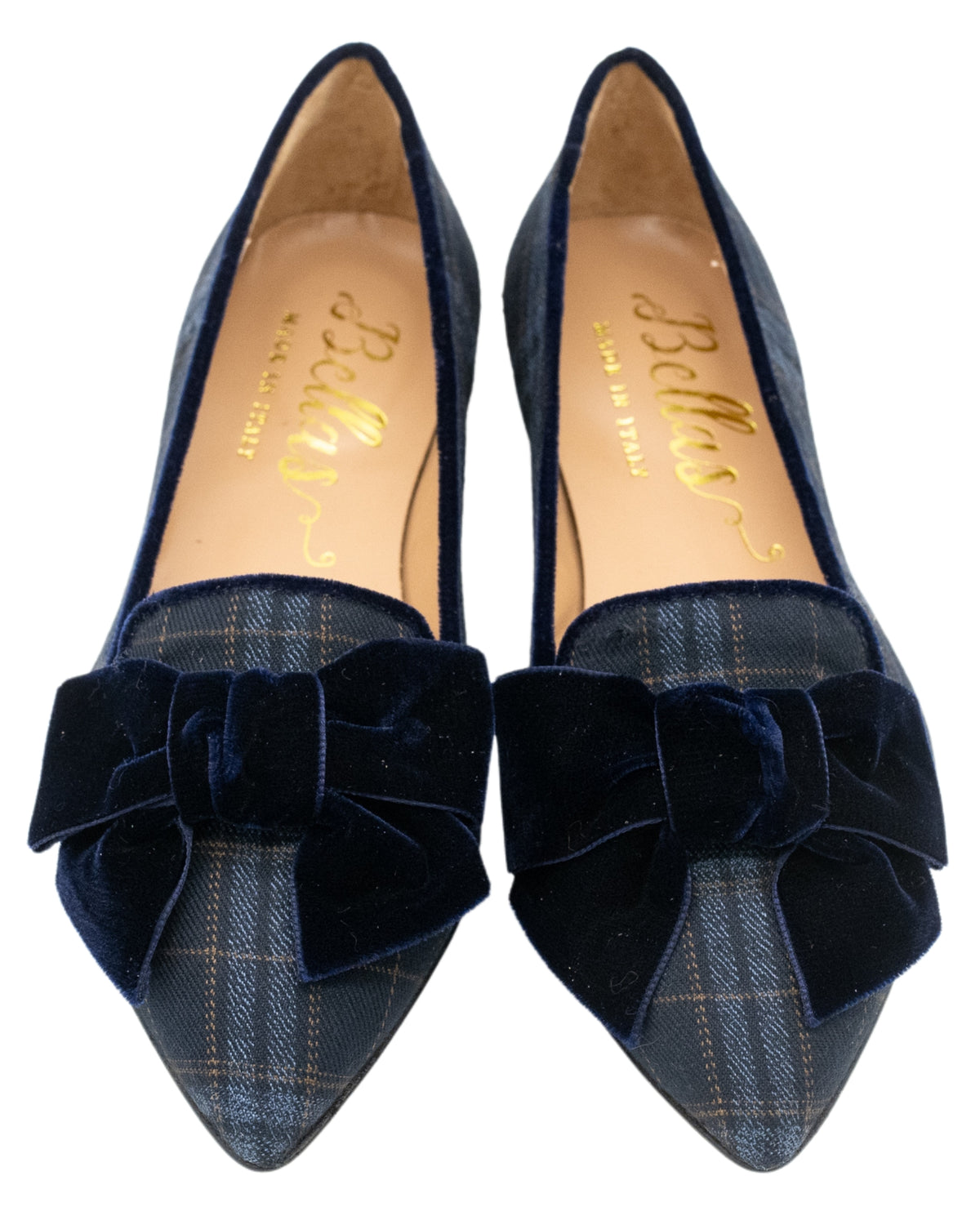 Blu-Marrone Karo Schleifenloafer Pointy