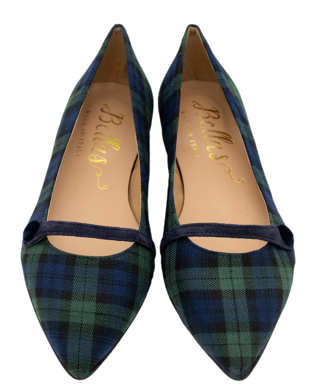 Blu-Verde Karo Mary Jane Pointy