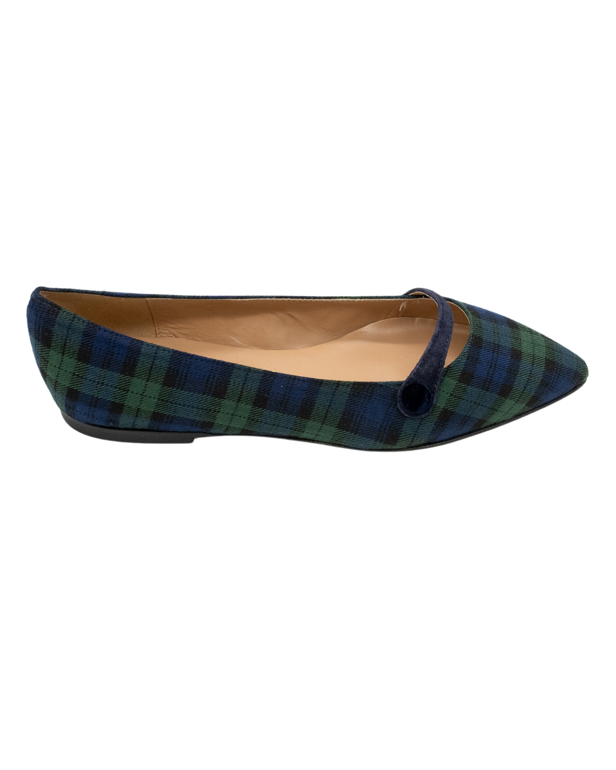 Blu-Verde Karo Mary Jane Pointy