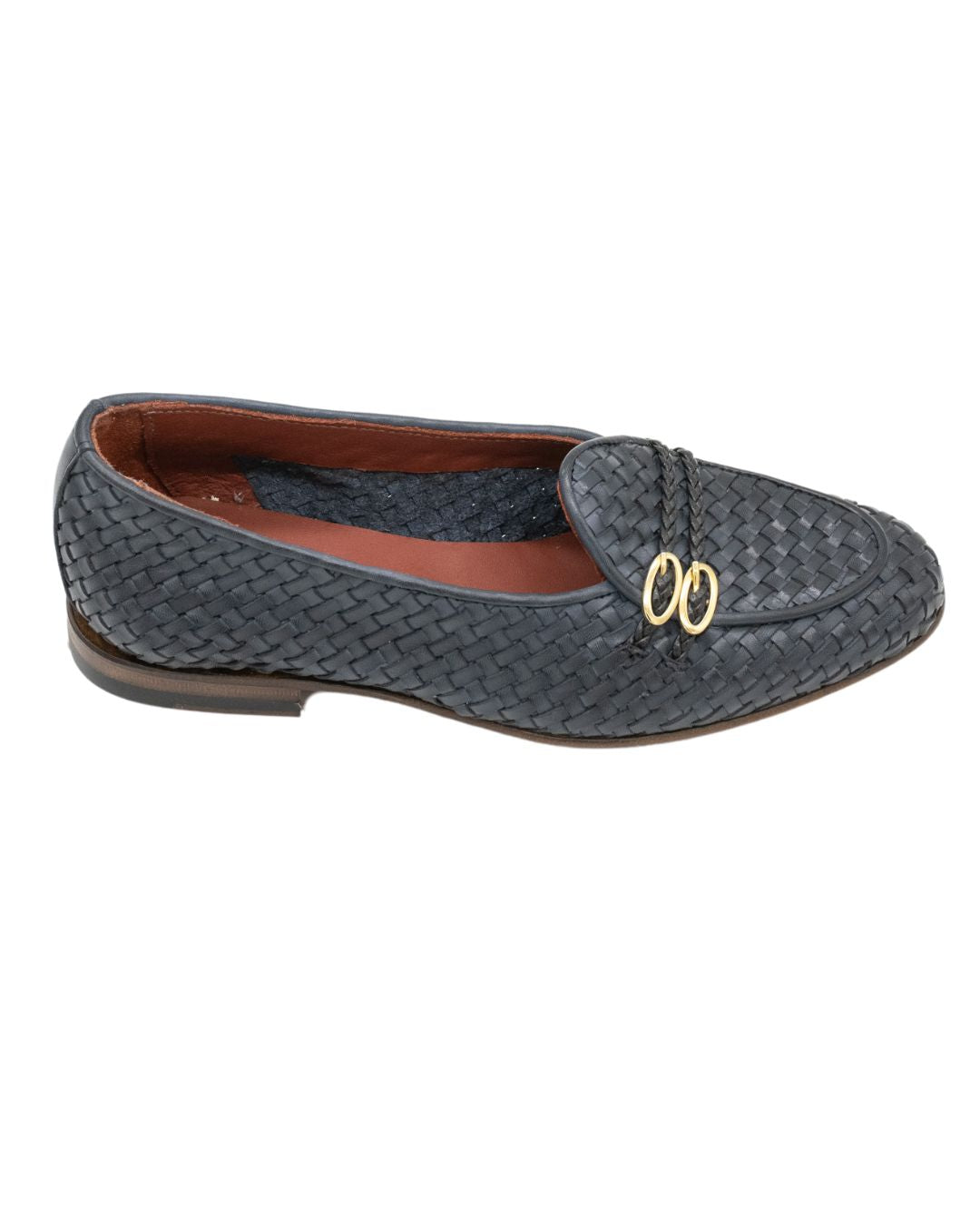 Blu Woven Buckle Loafer