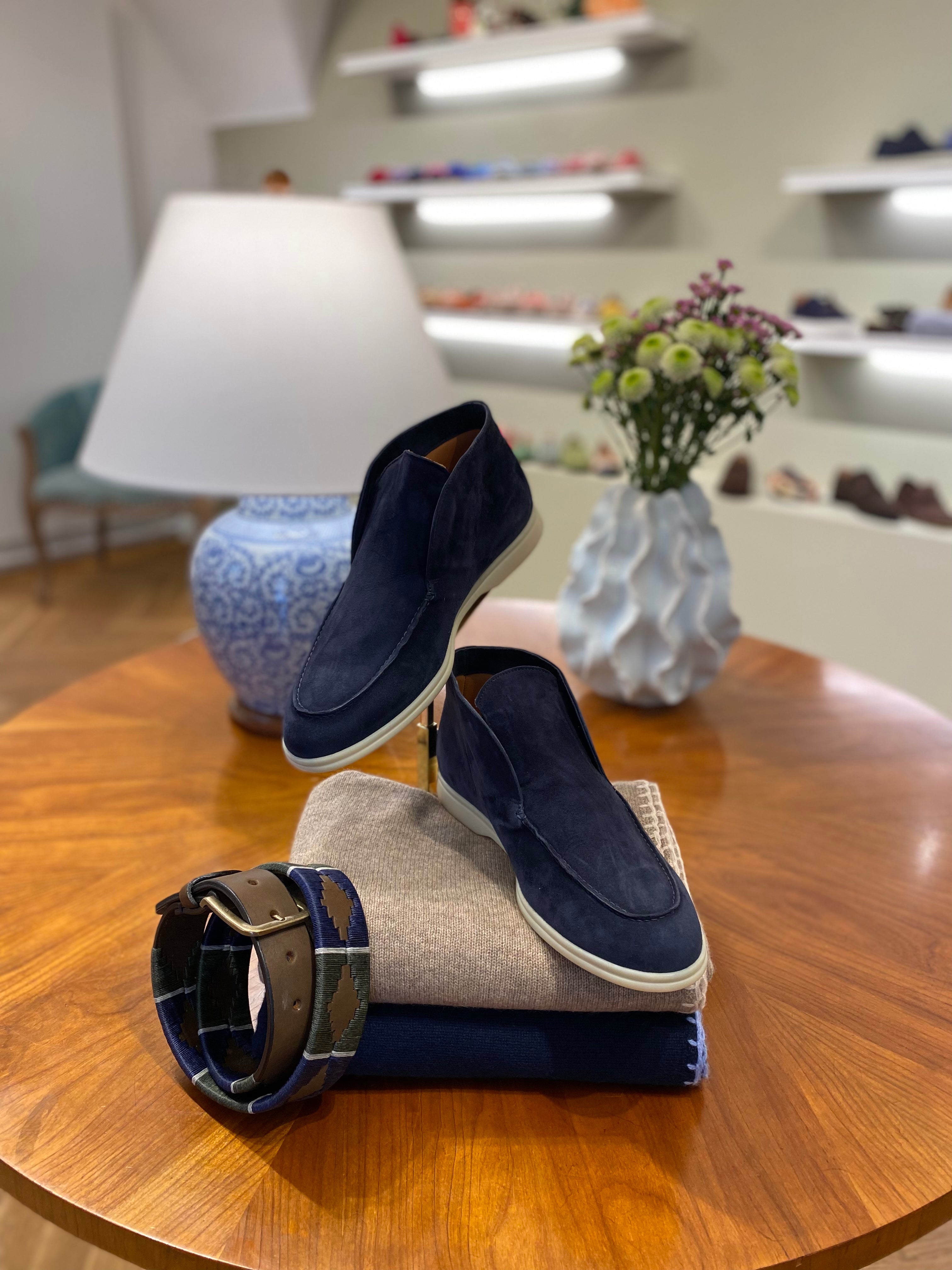 Herren Ankle Loafer open walk Navy