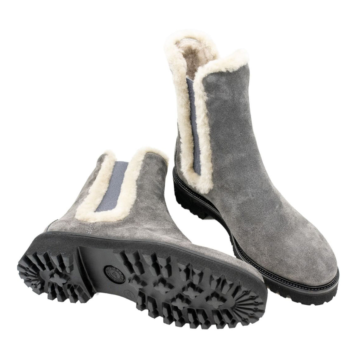 Chelsea boots anthracite lined with lambskin