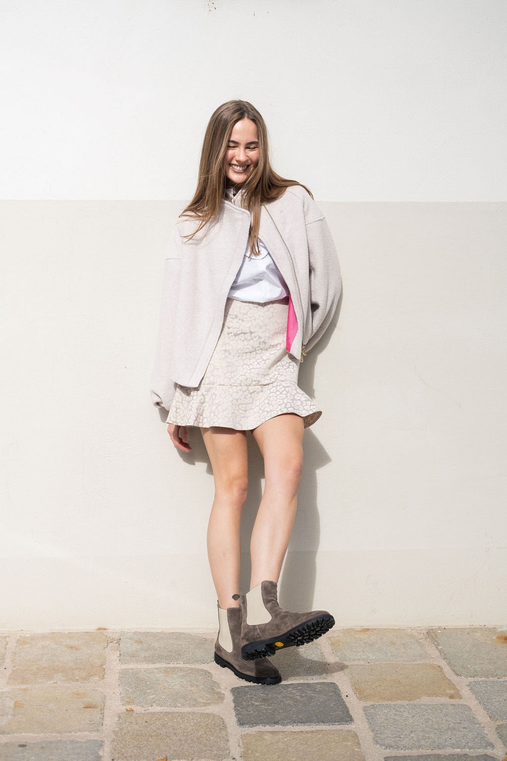 Taupe-Sand Chelseaboots gefüttert