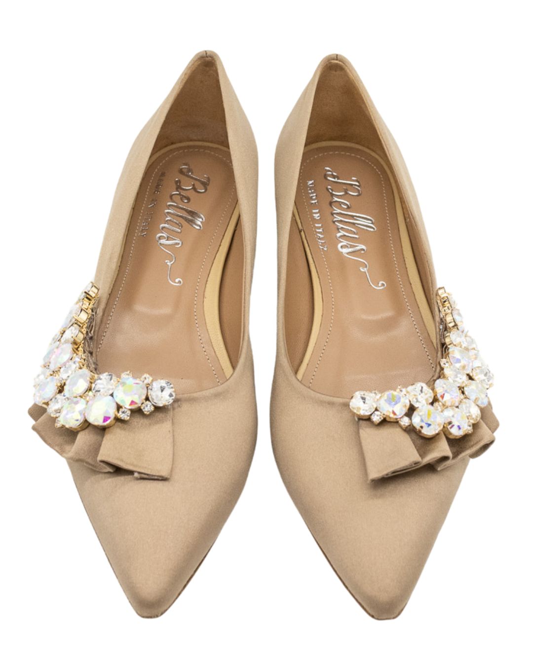 Festive Taupe-Golden Rüschenloafer Pointy
