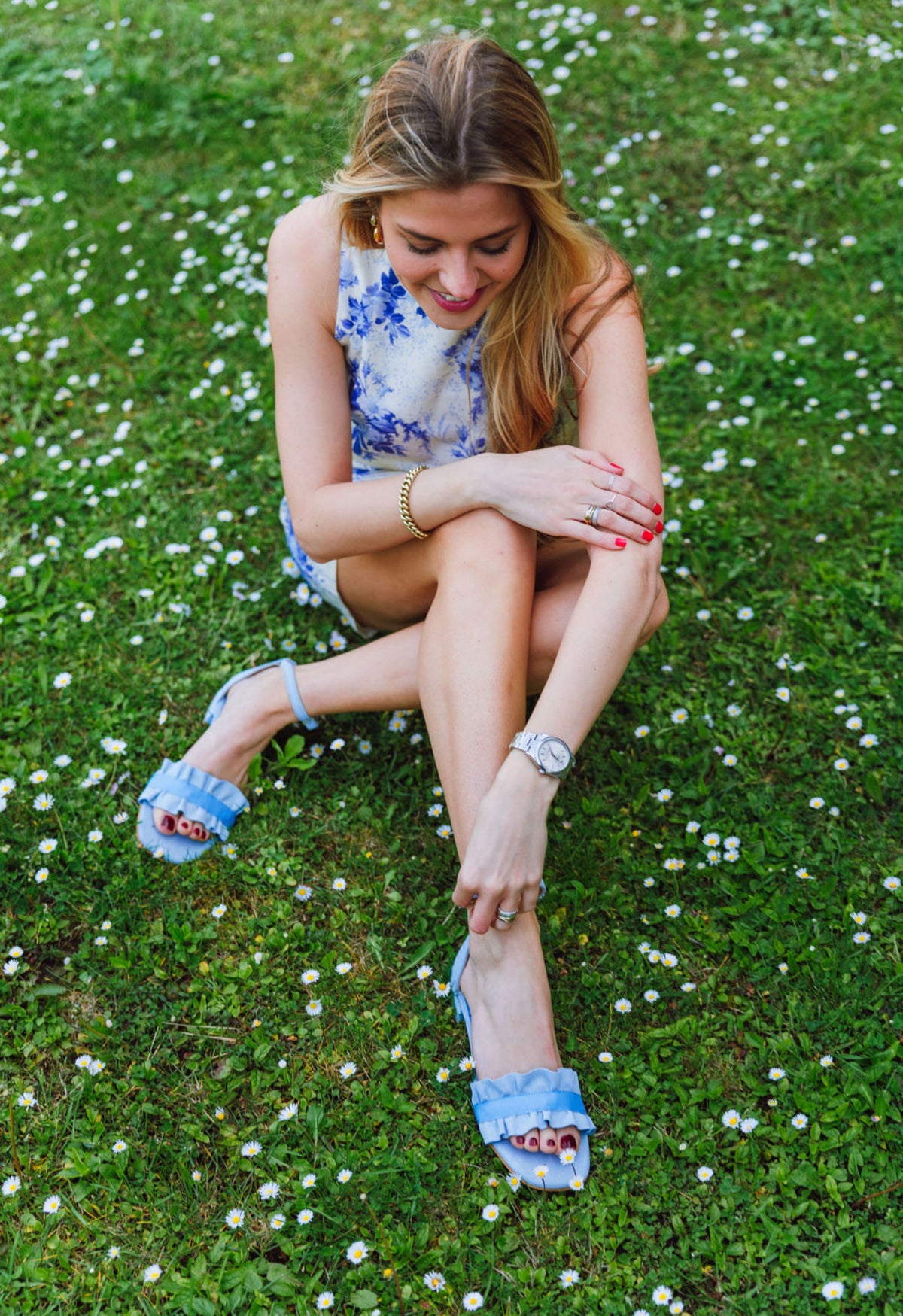 Sandals Ruffles light blue