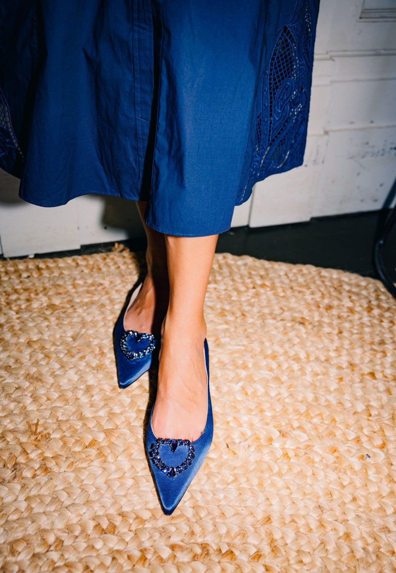 Pointy Raso Blu Navy