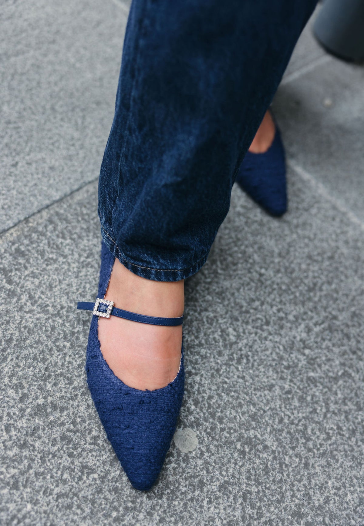 Navy Mary Jane Tweed