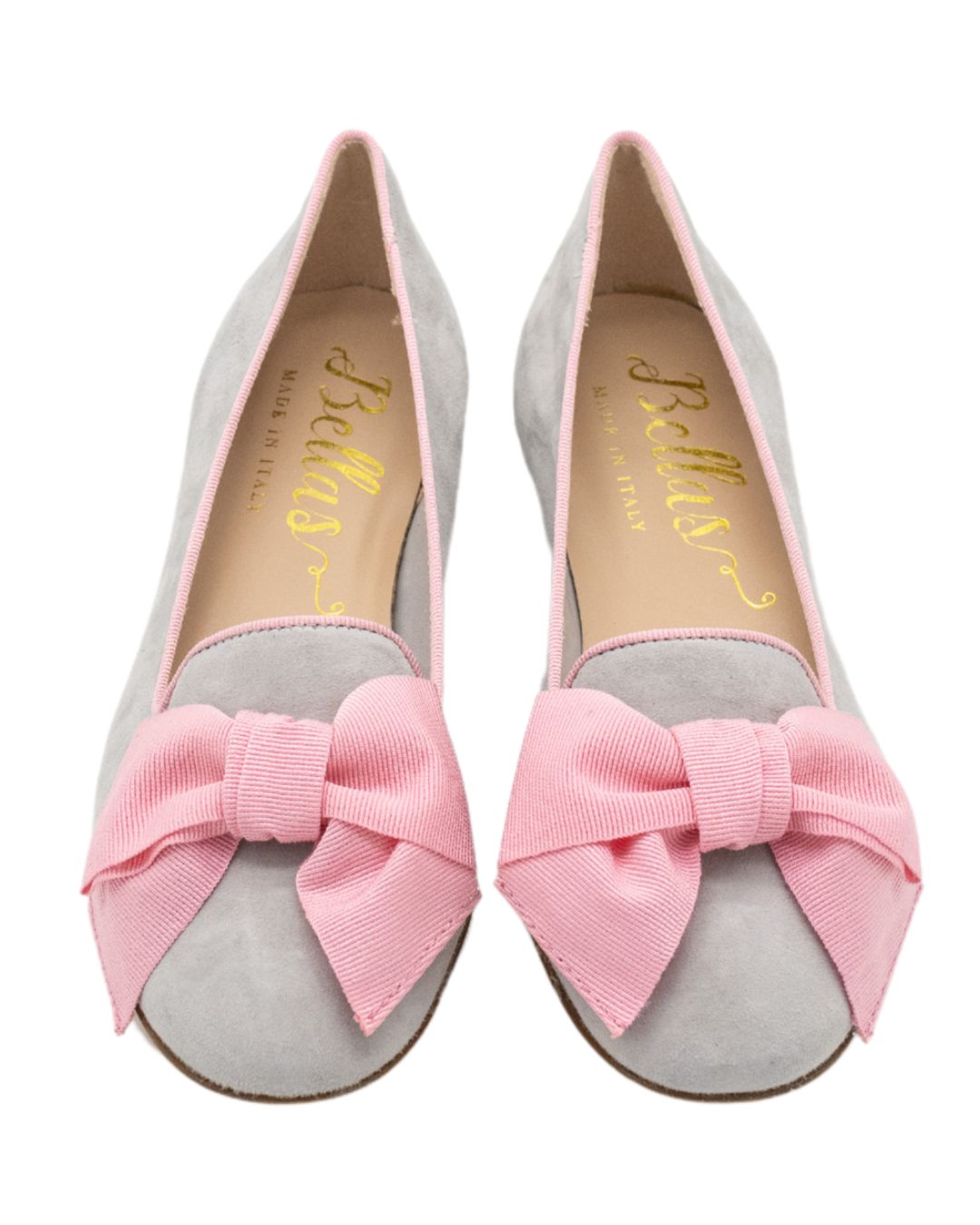 Grey-Rosa Schleifenloafer