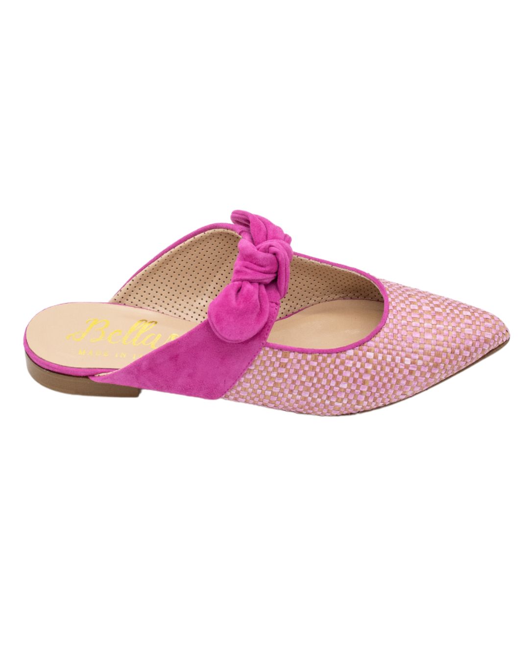 Hot Pink Raffia Mules