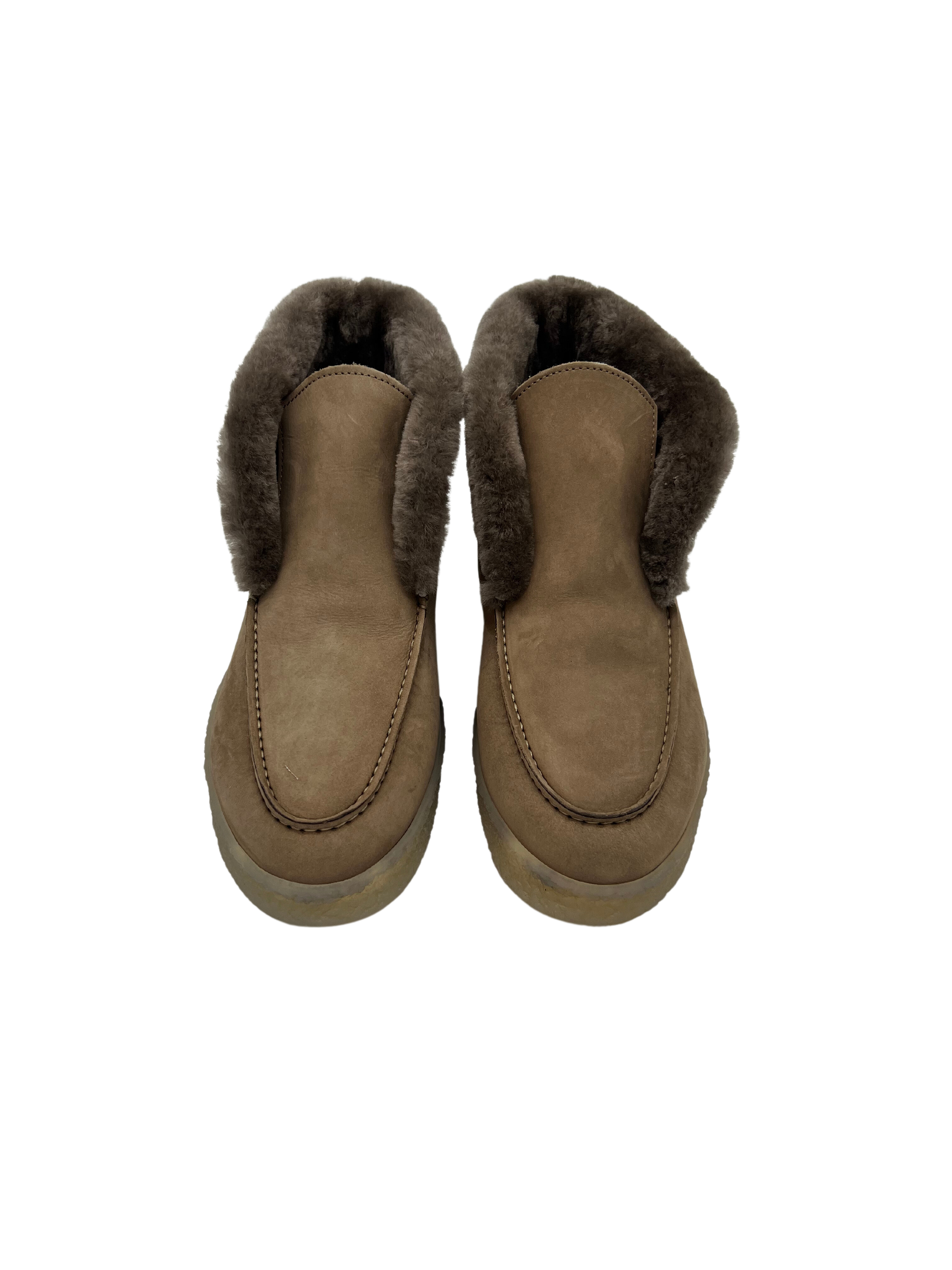Ankle boots dark taupe lined
