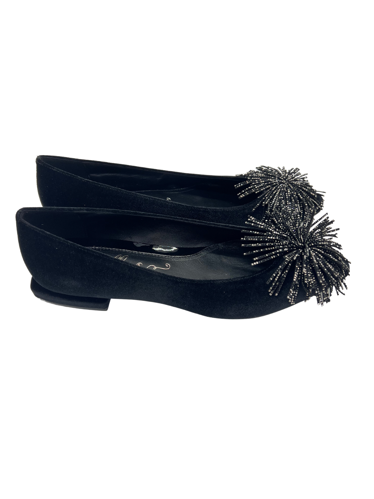 Pointy Glitter Black Velvet