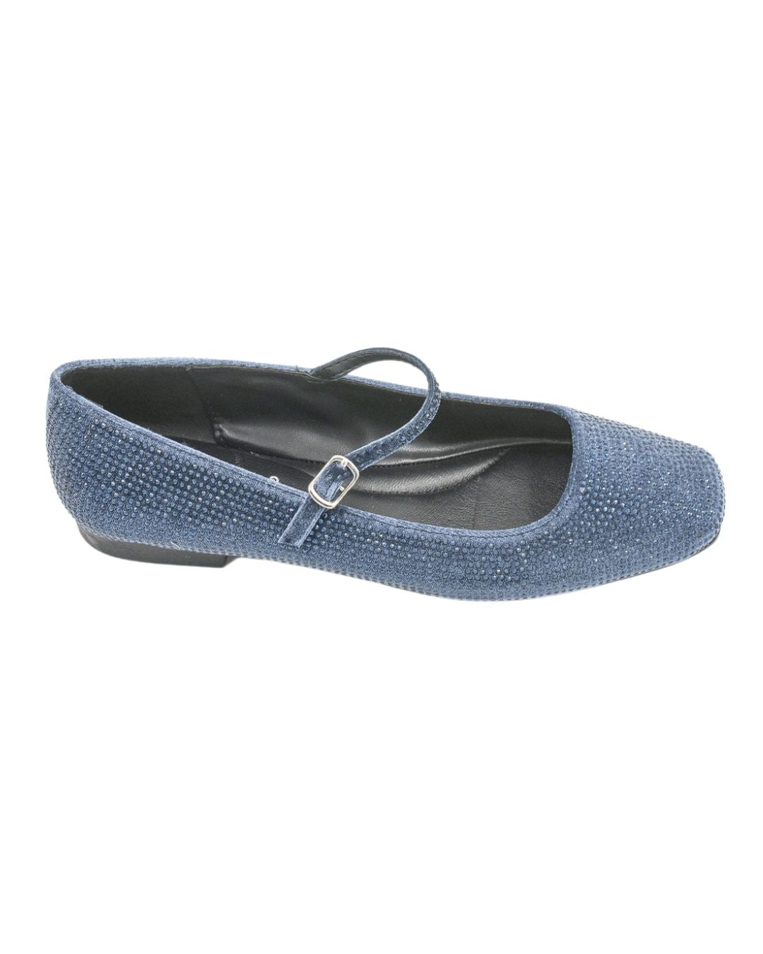 Indaco Strass Mary Jane Velluto