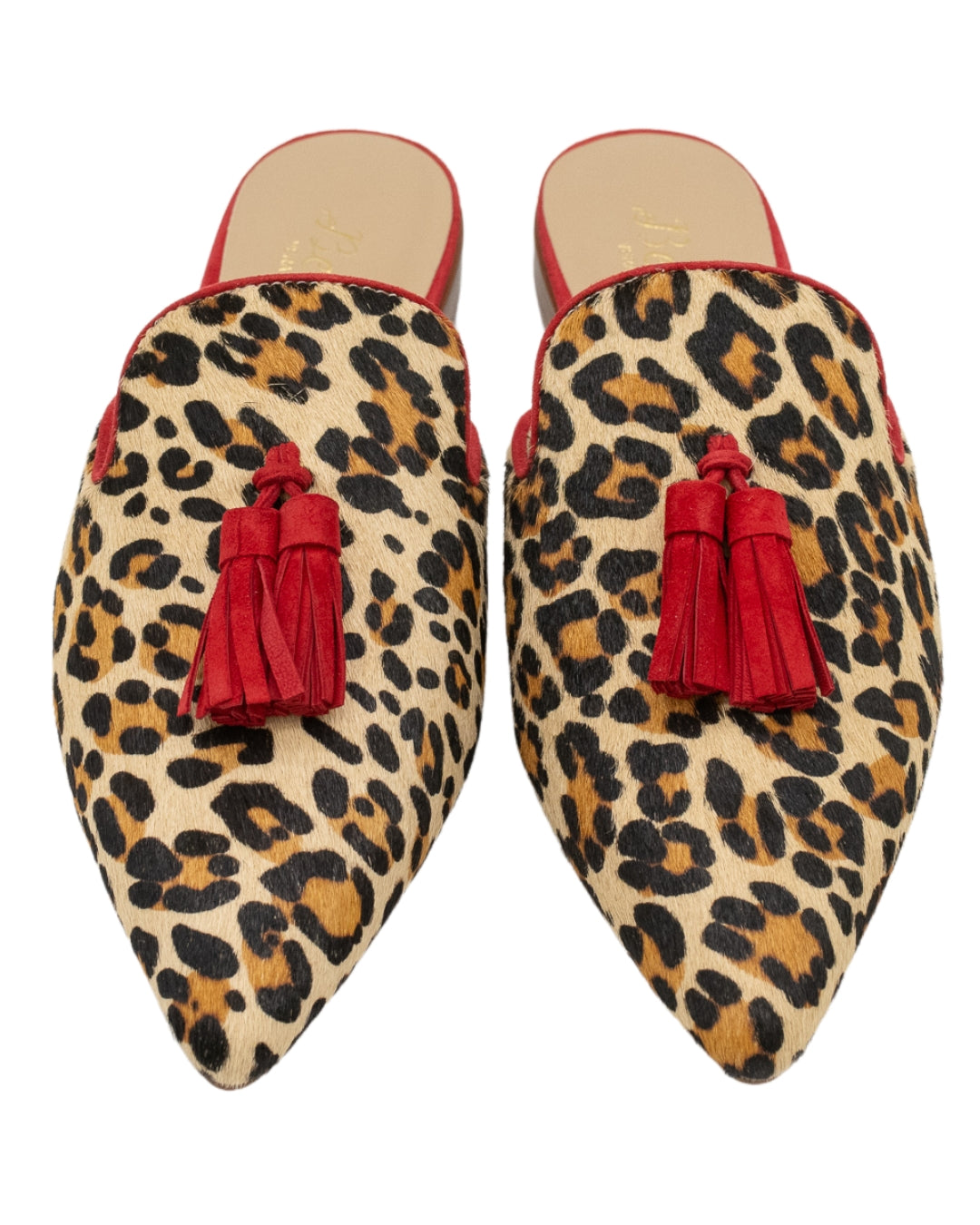 Leopard-Blood Tassel Mules