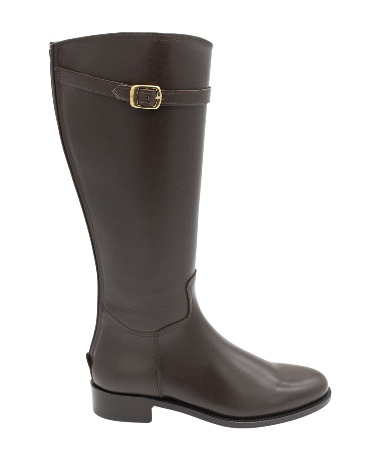 Marron Glattleder Reiter Stiefel