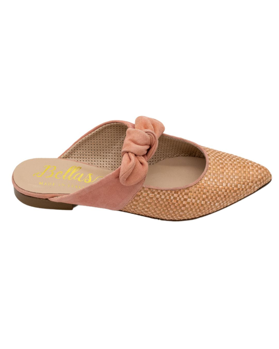 Melon Raffia Mules
