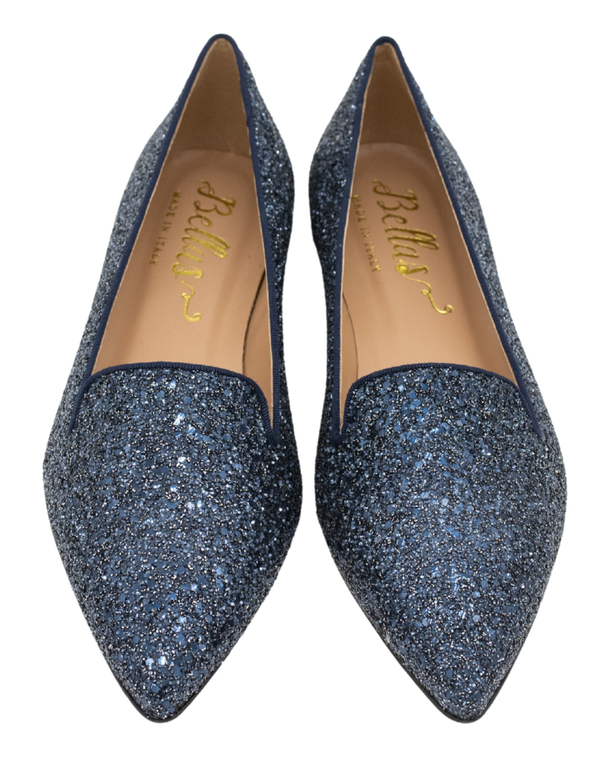 Navy Glitter Pointy Loafer