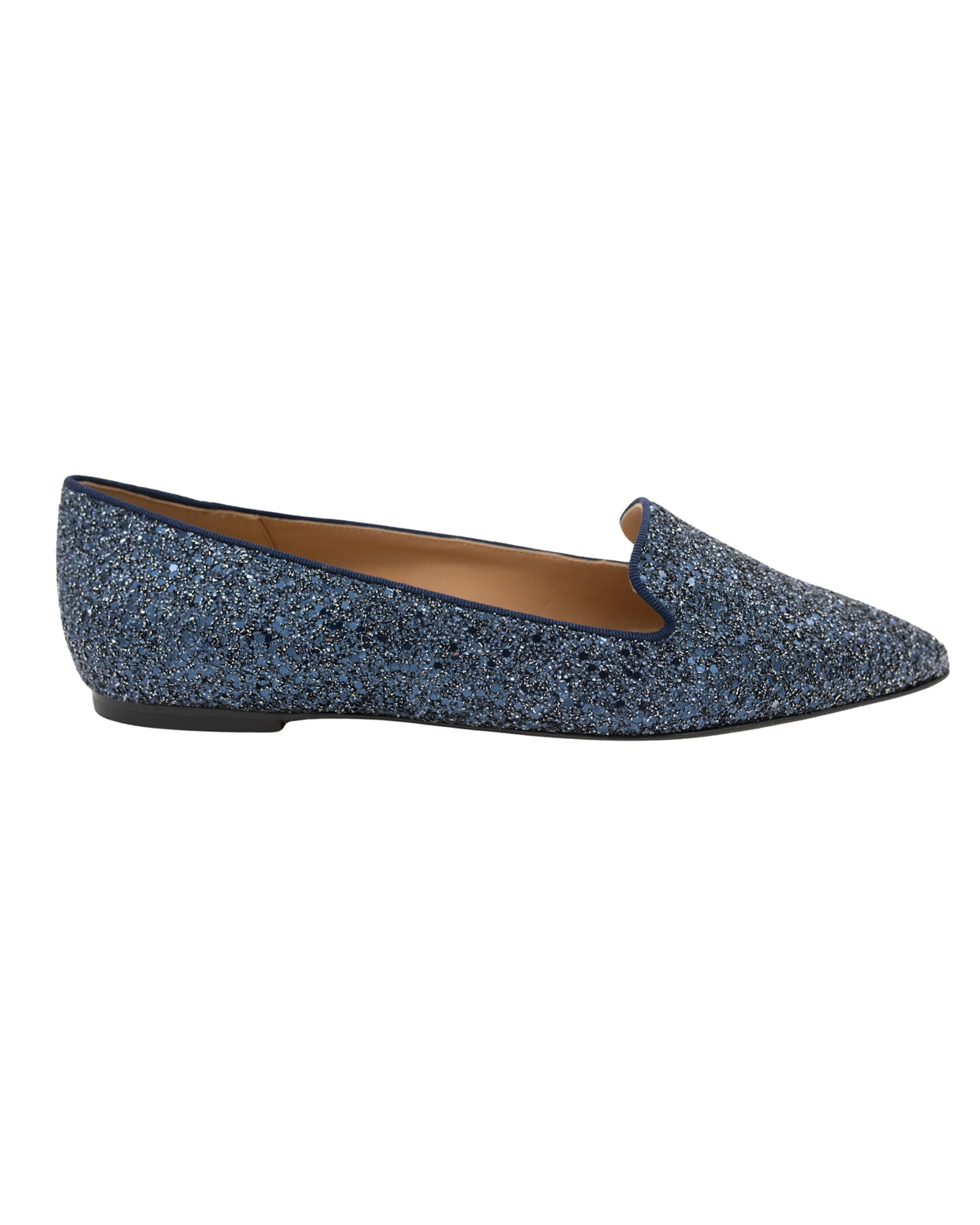 Navy Glitter Pointy Loafer