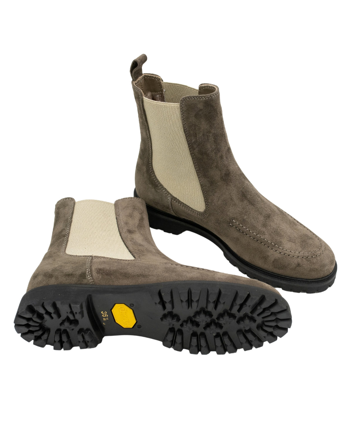 Taupe-Sand Chelseaboots gefüttert