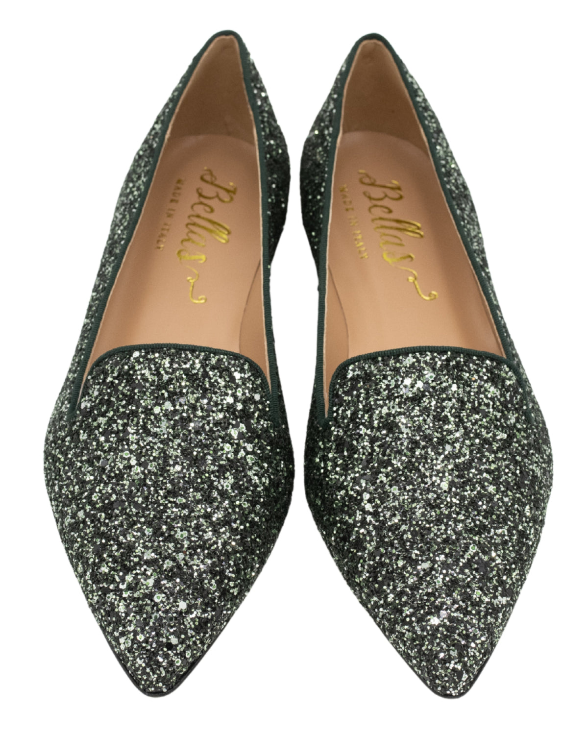 Verde Glitter Pointy Loafer