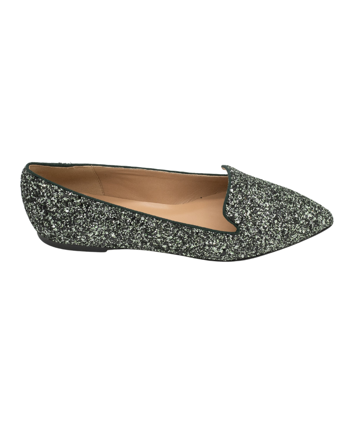Verde Glitter Pointy Loafer