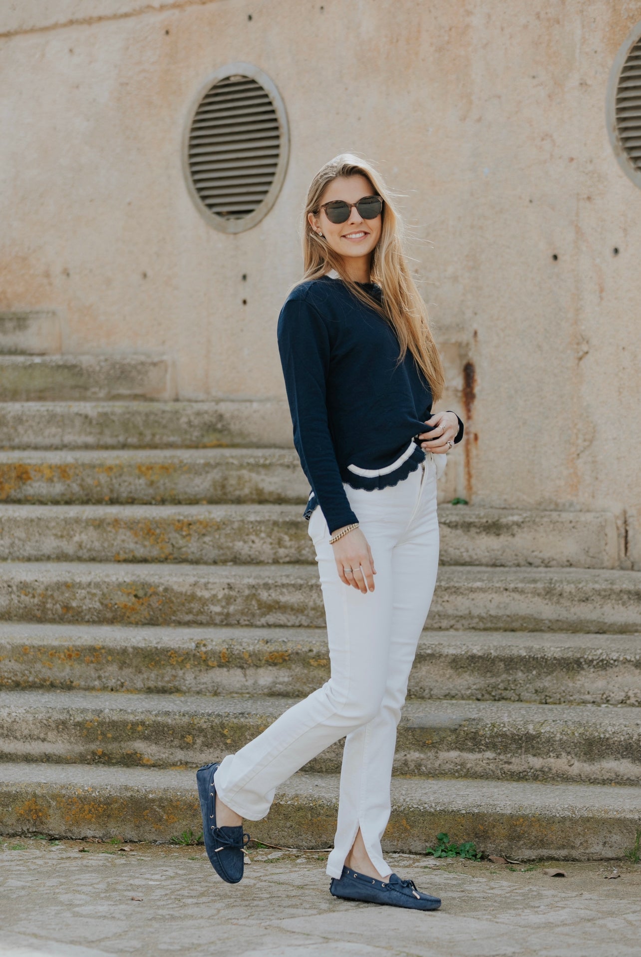 Moccasin Nabuk Blu