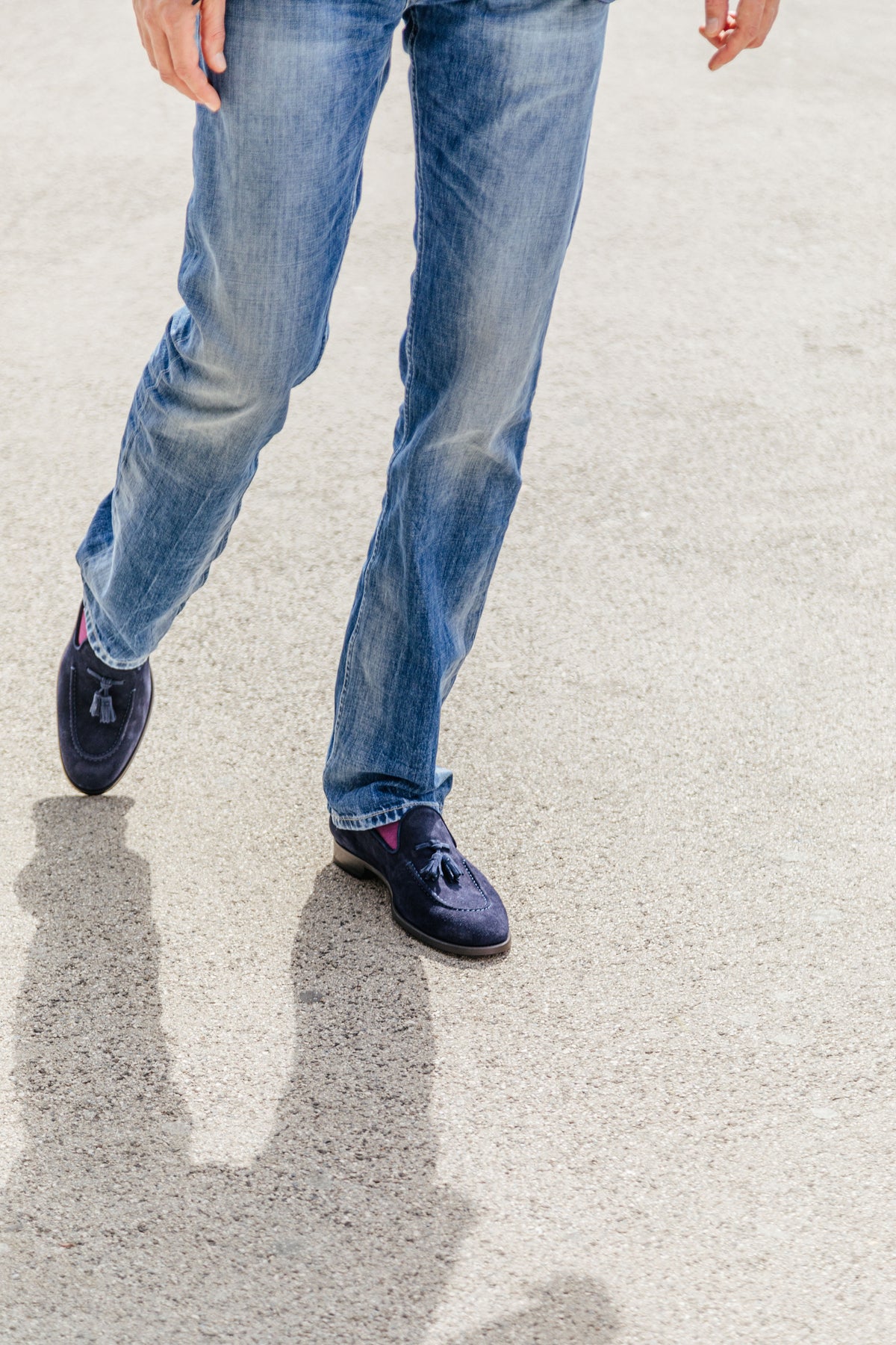 Herren Tasselloafer Blu New Flac