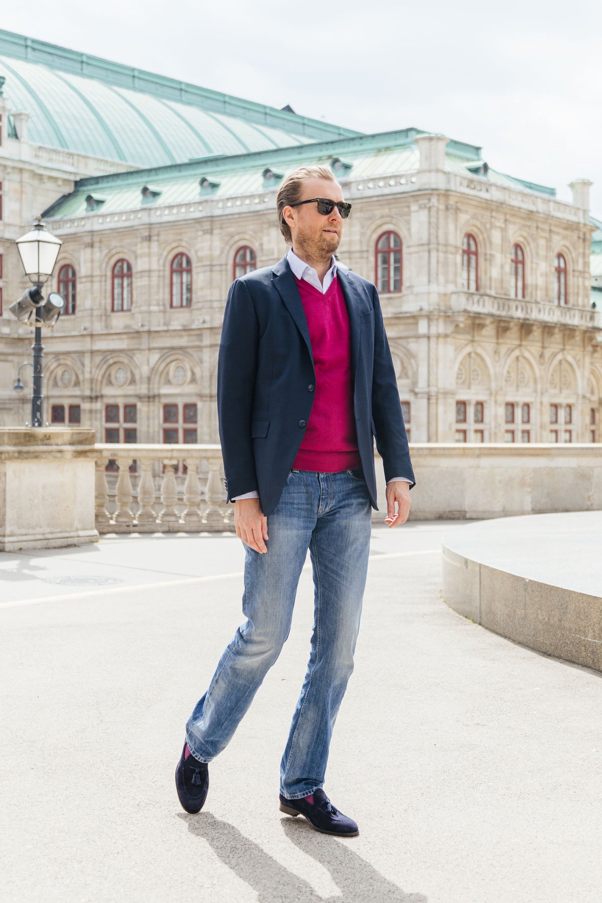 Herren Tasselloafer Blu New Flac